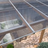 Polycarbonat Stegplatte | 16 mm | Profil Mendiger | Sparpaket | Plattenbreite 1,20 m | Klar | X-Struktur | Breite 4,98 m | Länge 7,00 m