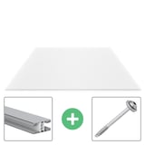 Polycarbonat Stegplatte | 16 mm | Profil Mendiger | Sparpaket | Plattenbreite 98 cm | Opal Weiß | X-Struktur | Breite 5,11 m | Länge 4,50 m