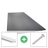 Polycarbonat Stegplatte 16 mm Anthrazit, mit Profil Zevener Sprosse, dazu Befestigungsschraube und Profil