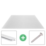 Polycarbonat Stegplatte 16 mm, klar, mit Profil Zevener Sprosse und Befestigungsmaterial