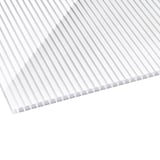 Polycarbonat Stegplatte | 16 mm | Breite 98 cm | Klar / Weiß gestreift | 2-Seiten UV-Schutz | 3,50 m