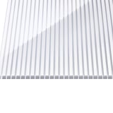 Polycarbonat Stegplatte | 16 mm | Breite 98 cm | Klar / Weiß gestreift | 2-Seiten UV-Schutz | 3,50 m