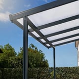 Polycarbonat Stegplatte | 16 mm | Breite 98 cm | Klar / Weiß gestreift | 2-Seiten UV-Schutz | 3,50 m