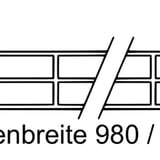 Polycarbonat Stegplatte 16 mm, technische Zeichnung des Querschnitts mit Massangaben und Plattenbreite 980/1200 mm