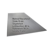 Polycarbonat Stegplatte | 16 mm | Breite 98 cm | Anthrazitgrau | Novalite | 7,00 m