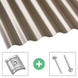 Polycarbonat Wellplatte | 76/18 | Sparpaket | 2,60 mm | Bronze | Wabenstruktur | Breite 6,93 m | Länge 7,00 m