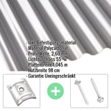 Polycarbonat Wellplatte | 76/18 | Sparpaket | 2,60 mm | Graphit | Wabenstruktur | Breite 8,89 m | Länge 4,00 m