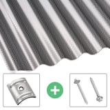 Polycarbonat Wellplatte | 76/18 | Sparpaket | 2,60 mm | Graphit | Wabenstruktur | Breite 8,89 m | Länge 4,00 m