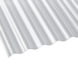 Polycarbonat Wellplatte 76/18, klar, 1,40 mm, schraeg von oben
