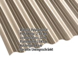 Polycarbonat Wellplatte 76/18, 2,50 mm, bronze, mit eingeblendeten Eckdaten