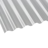Polycarbonat Wellplatte 2,60 mm klar, schraeg von oben, mit Wabenstruktur auf der Oberflaeche