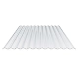 Polycarbonat Wellplatte 76/18, klar, 0,90 mm, freigestellt auf weissem Hintergrund
