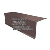 Pultabschluss Schokoladenbraun RAL 8017, 0,75 mm Stahl, mit eingeblendeten Eckdaten