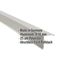 Pultabschluss Aluminium Weißaluminium RAL 9006, 0,70 mm, mit eingeblendeten Eckdaten