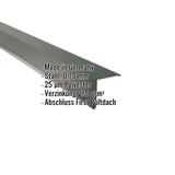 Pultabschluss aus Stahl, Chromoxidgrün, mit eingeblendeten technischen Daten und Eigenschaften