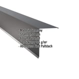 Pultabschluss Anthrazitgrau 80 Grad, Stahl 0,50 mm, Puramid Beschichtung, mit eingeblendeten Eckdaten