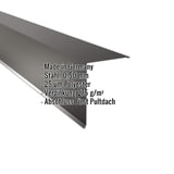Pultabschluss Tiefschwarz RAL 9005 aus Stahl 0,50 mm, mit eingeblendeten Produktdetails