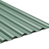 PVC Profilplatte SINTRA 77/18 Grün-Metallic, schräg von oben mit Wellenprofil