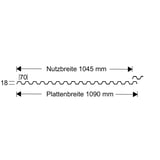 PVC Spundwandplatte | 70/18 | Sparpaket | 1,40 mm | Klarbläulich | Breite 3,18 m | Länge 3,00 m