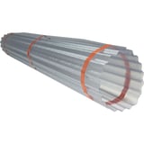 Gerollte PVC Wellplatte 32/09, klar, 0,80 mm, mit orangefarbenen Bändern gesichert