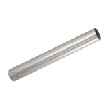 Regenfallrohr aus Stahl in Graualuminium (RAL 9007) mit 50 µm Polyurethan-Beschichtung, leicht schraeg von oben