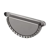 Rinnenendstück aus Stahl, Graualuminium (RAL 9007), 50 µm Polyurethan-Beschichtung, Rueckansicht