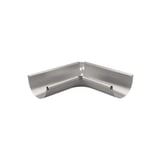 Rinneninnenwinkel 90 Grad aus Stahl, Graualuminium (RAL 9007), mit zwei Rohrstutzen