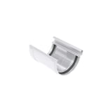 Rinnenverbinder aus grauem PVC von Plastmo mit schwarzer Gummidichtung, Hauptansicht
