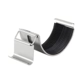 Rinnenverbinder aus Stahl in Weißaluminium (RAL 9006) mit schwarzer Gummidichtung, Hauptansicht
