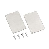 Scobalit Seitenblenden aus silbernem Aluminium, zwei rechteckige Platten mit vier Schrauben
