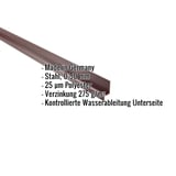 Sockelleiste Stahl weinrot, 0,50 mm, mit eingeblendeten Produktdetails wie Material und Beschichtung
