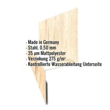 Sockelleiste Typ 1 aus Stahl Ahorn 0,50 mm, mit eingeblendeten Eckdaten