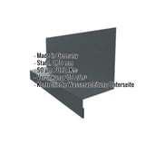 Sockelleiste Typ 1 aus anthrazitgrauem Stahl, 0,75 mm stark, mit PURLAK-Beschichtung und eingeblendeten Eckdaten