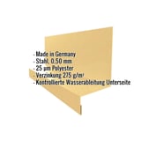 Sockelleiste Typ 1, sandgelb, 0,50 mm Stahl, mit eingeblendeten Produktmerkmalen