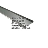 Sohlbank aus Stahl 0,63 mm Chromoxidgrün, mit eingeblendeten technischen Daten