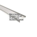 Sohlbank Aluminium Weißaluminium RAL 9006, 0,70 mm Stärke, mit eingeblendeten Eckdaten