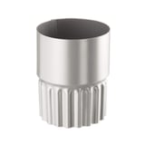 Stahl Fallrohrverbinder 90 mm Graualuminium (RAL 9007) mit Sicke