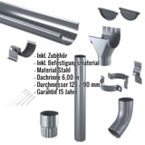 Stahl Dachrinnen Sparpaket 6,00 m