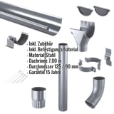 Stahl Dachrinnen Sparpaket 7,00 m