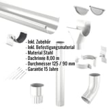 Stahl Dachrinnen Sparpaket 8,00 m