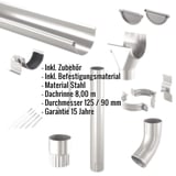 Stahl Dachrinnen Sparpaket 8,00 m