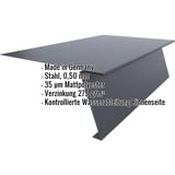 Startprofil fuer Stehfalzprofil PD-510-S, Anthrazitgrau RAL 7016, mit eingeblendeten Eckdaten