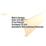 Startprofil fuer Stehfalzprofil PD-510-S in Hellelfenbein, Stahl 0,50 mm, mit eingeblendeten Eckdaten