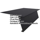 Startprofil Tiefschwarz RAL 9005 aus Stahl 0,50 mm mit Polyesterbeschichtung, Eckdaten eingeblendet