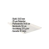 Stehfalzblech Weckman 33/500-LE, Stahl 0,63 mm, Grauweiß RAL 9002, mit eingeblendeten Eckdaten