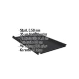 Stehfalzblech 33/500-LE schwarz, Stahl 0,50 mm, 35 µm Mattpolyester, mit eingeblendeten Eckdaten