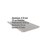 Stehfalzblech 33/500-LE Graualuminium mit eingeblendeten Eckdaten: Aluminium, 0,70 mm, 25 µm Polyester