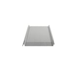 Stehfalzblech 33/500-LR, Weißaluminium, Schnittansicht mit Vliesbeschichtung auf der Unterseite