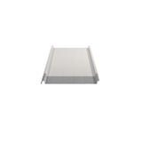 Schnittansicht des Stehfalzblechs Reinweiß (RAL 9010) mit 0,50 mm Stahl und Anti-Tropf Vlies
