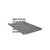 Stehfalzblech 33/500-LR anthrazitgrau, Stahl 0,63 mm, mit eingeblendeten Eckdaten